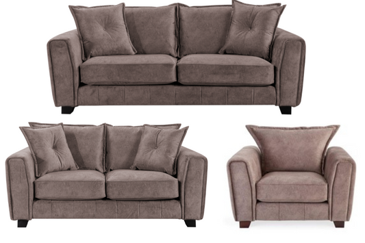 Somerford Chocolate Fabric 3+2+1 Seater Sofa Set