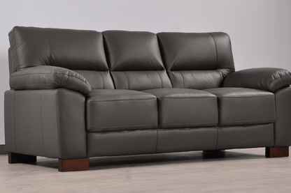 Dalmore Genuine Leather Grey 3+1 Seater Sofa Set - Furniture Instore