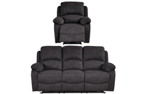 Roma Grey Fabric Electric Recliner 3+1 Seater Sofa Set