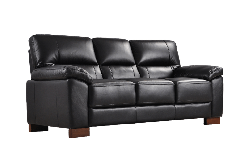 Dalmore Genuine Leather Black 3+2+1 Seater Sofa Set - Furniture Instore