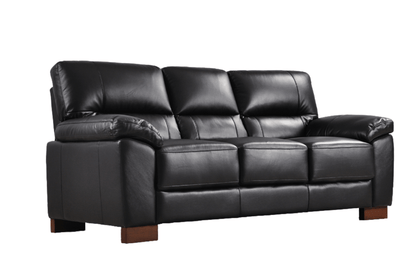 Dalmore Genuine Leather Black 3+2+1 Seater Sofa Set - Furniture Instore