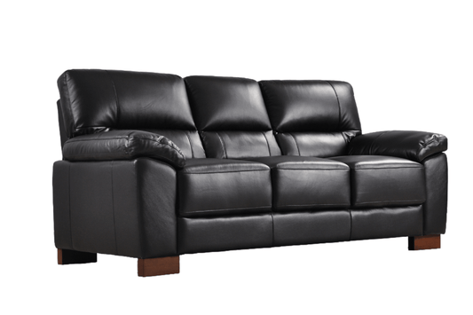 Dalmore Genuine Leather Black 3+2+1 Seater Sofa Set - Furniture Instore