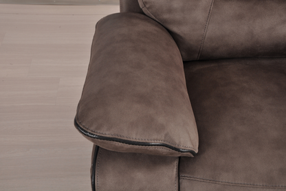 Foster Brown Fabric Electric Recliner 2+2 Seater Sofa Set
