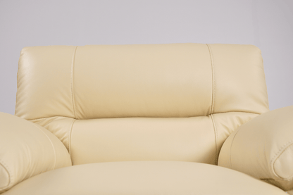 Dalmore Genuine Leather Cream 3+2+1 Seater Sofa Set - Furniture Instore