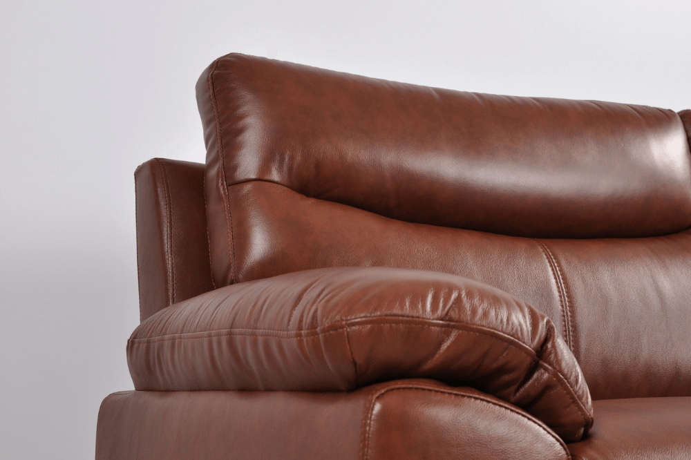 Vantage Genuine Leather Tan 3+1+1 Seater Sofa Set - Furniture Instore