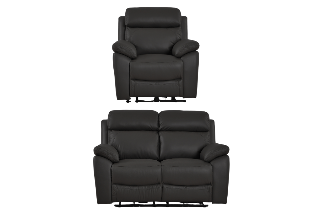 Dandrea Genuine Leather Grey Electric Power Recliner 2+1 Seater Sofa Set - Furniture Instore
