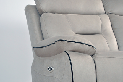 Foster Light Grey Fabric Electric Recliner 2+1 Seater Sofa  Set