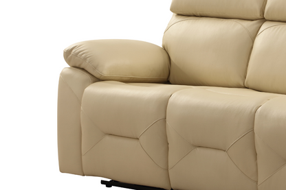 Renato Genuine Leather Cream Electric Power Recliner 3+2 Seater Sofa Set