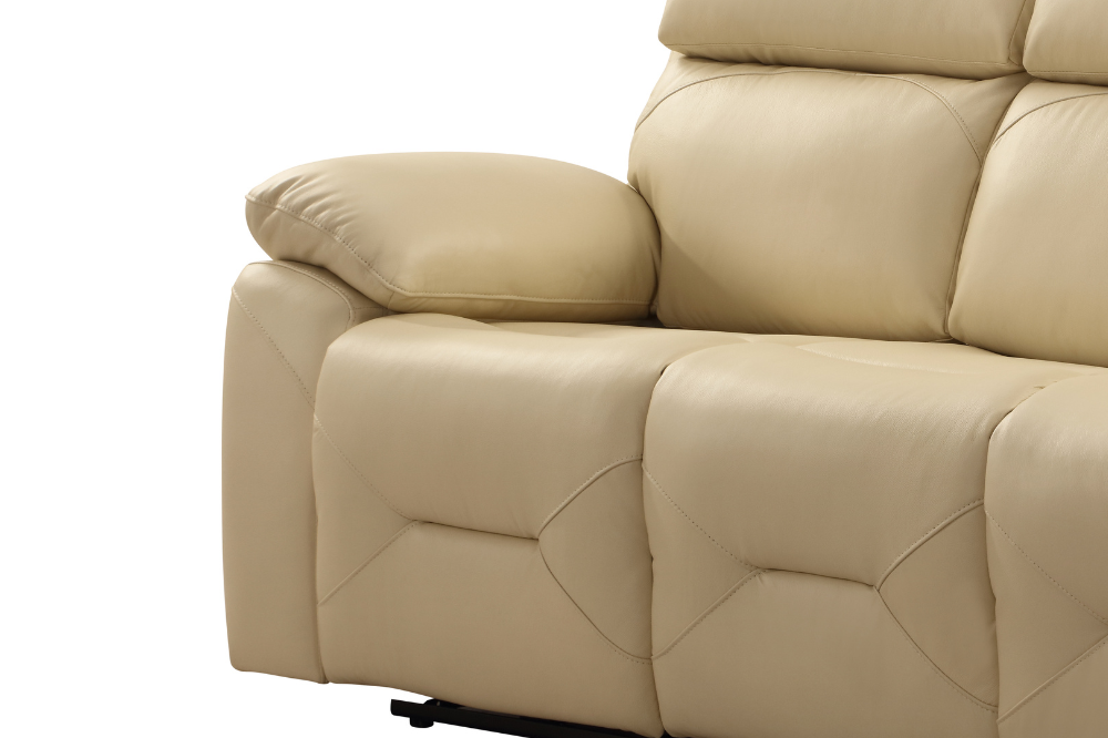 Renato Genuine Leather Cream Electric Power Recliner 2+2 Seater Sofa Set