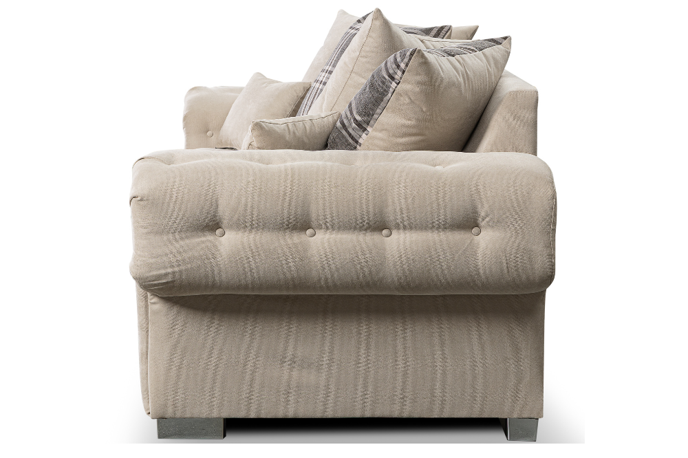 Verona Scatter Back Cream Fabric 3+1+1 Seater Sofa Set