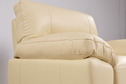 Dalmore Genuine Leather Cream 3+2+1 Seater Sofa Set - Furniture Instore