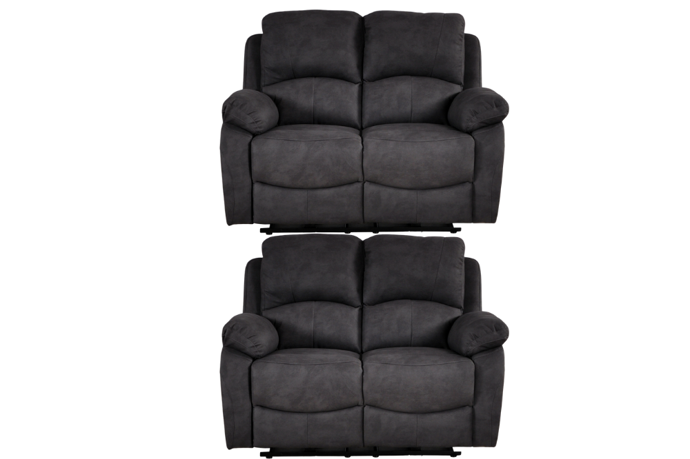 Roma Grey Fabric Electric Recliner 2+2 Seater Sofa Set