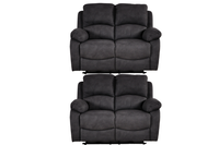 Roma Grey Fabric Electric Recliner 2+2 Seater Sofa Set