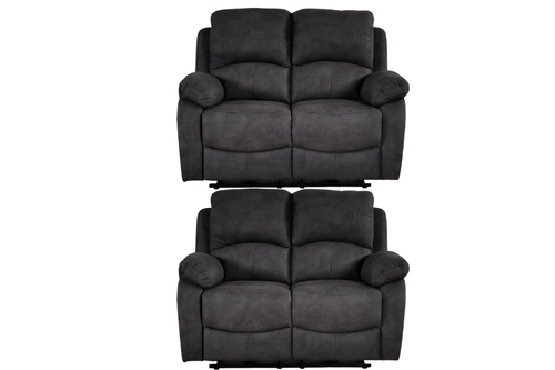 Roma Grey Fabric Electric Recliner 2+2 Seater Sofa Set