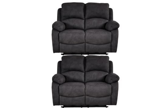 Roma Grey Fabric Electric Recliner 2+2 Seater Sofa Set