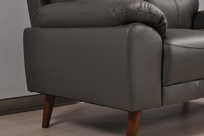 Vantage Genuine Leather Grey 2+2 Seater Sofa Set