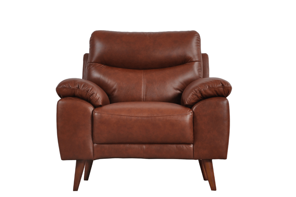Vantage Genuine Leather Tan 3+1+1 Seater Sofa Set - Furniture Instore
