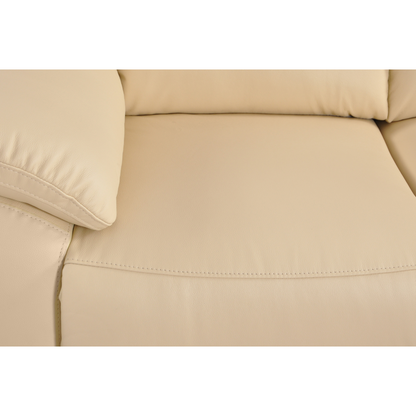 Dandrea Genuine Leather Cream Electric Power Recliner 2+2 Seater Sofa Set