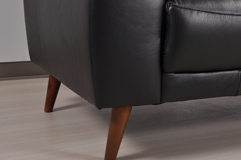 Vantage Genuine Leather Black 2+2 Seater Sofa  Set