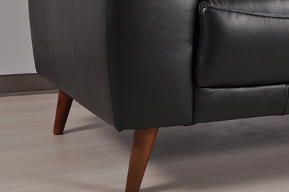 Vantage Genuine Leather Black 2+2 Seater Sofa  Set
