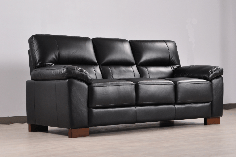 Dalmore Genuine Leather Black 3+2+1 Seater Sofa Set - Furniture Instore