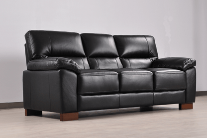 Dalmore Genuine Leather Black 3+2+1 Seater Sofa Set - Furniture Instore