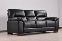 Dalmore Genuine Leather Black 3+1 Seater Sofa Set - Furniture Instore