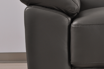 Dalmore Genuine Leather Grey 2+1+1 Seater Sofa Set - Furniture Instore