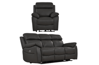 Dandrea Genuine Leather Grey Electric Power Recliner 3+1 Seater Sofa Set