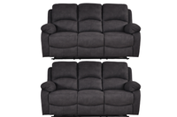 Roma Grey Fabric Electric Recliner 3+3 Seater Sofa Set