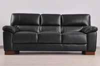 Dalmore Genuine Leather Black 3+3 Seater Sofa Set - Furniture Instore