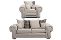 Verona Scatter Back  Cream Fabric 3+1 Seater Sofa Set