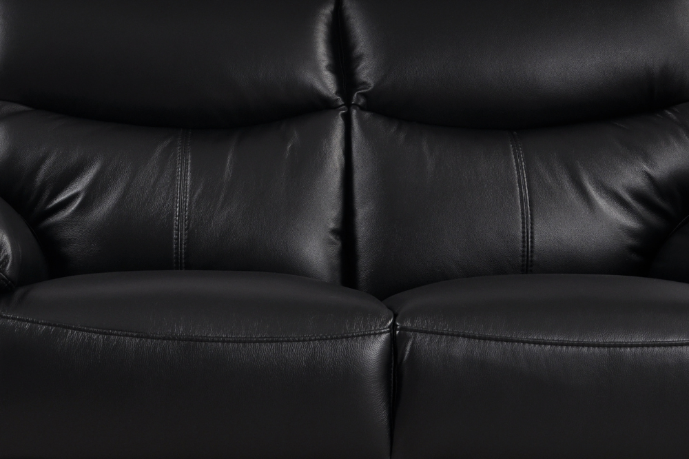 Vantage Genuine Leather Black 2+2 Seater Sofa  Set