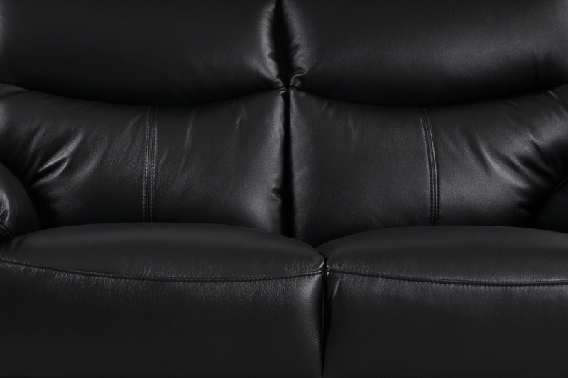 Vantage Genuine Leather Black 2+1+1 Seater Sofa Set - Furniture Instore
