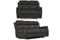 Dandrea Genuine Leather Grey Electric Power Recliner 3+2 Seater Sofa Set