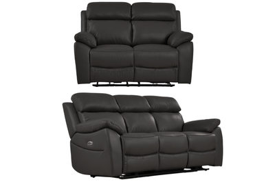 Dandrea Genuine Leather Grey Electric Power Recliner 3+2 Seater Sofa Set
