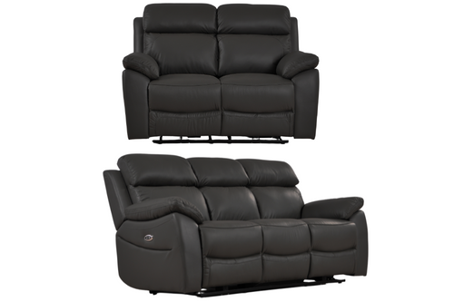 Dandrea Genuine Leather Grey Electric Power Recliner 3+2 Seater Sofa Set
