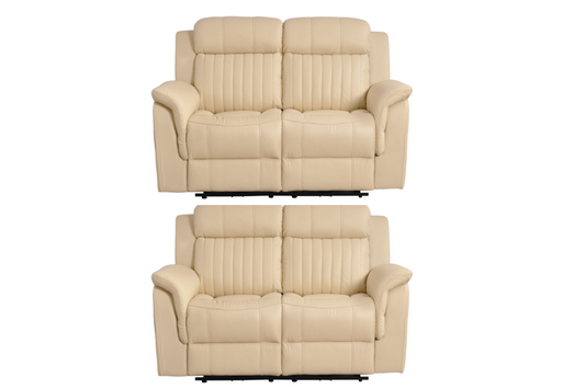 Cidliano Genuine Leather Cream Electric Power Recliner 2+2 Seater Sofa  Set