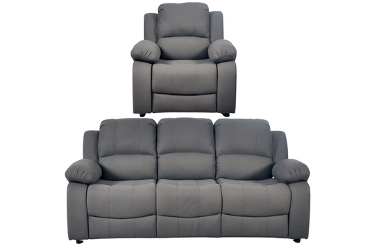 Valerie Grey Fabric Sofa Modern 3+1 Seater Sofa Set