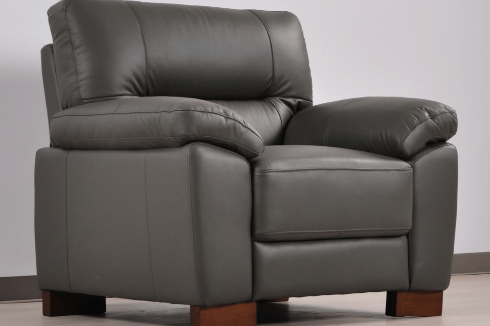 Dalmore Genuine Leather Grey 3+1+1 Seater Sofa Set - Furniture Instore