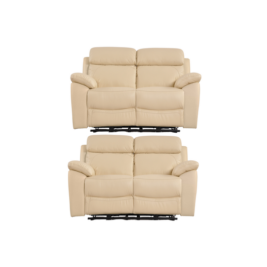 Dandrea Genuine Leather Cream Electric Power Recliner 2+2 Seater Sofa Set