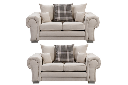 Verona Scatter Back Cream Fabric 2+2 Seater Sofa Set