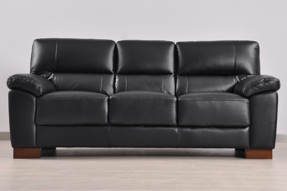 Dalmore Genuine Leather Black 3+2+1 Seater Sofa Set - Furniture Instore