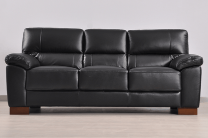 Dalmore Genuine Leather Black 3+2+1 Seater Sofa Set - Furniture Instore