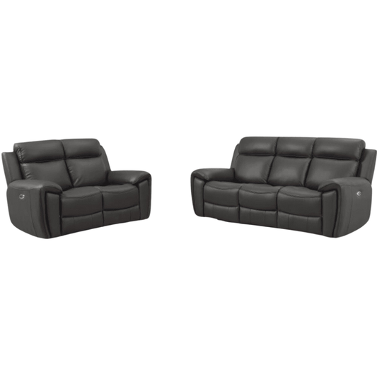 Annecy Genuine Leather Grey Electric Power Recliner 3+2 Seater Set