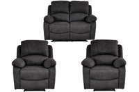 Roma Grey Fabric Electric Recliner 2+1+1 Seater Sofa Set