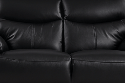 Vantage Genuine Leather Black 3+1+1 Seater Sofa Set - Furniture Instore