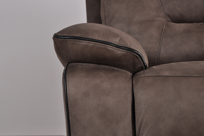 Foster Brown Fabric Electric Recliner 2+2 Seater Sofa Set