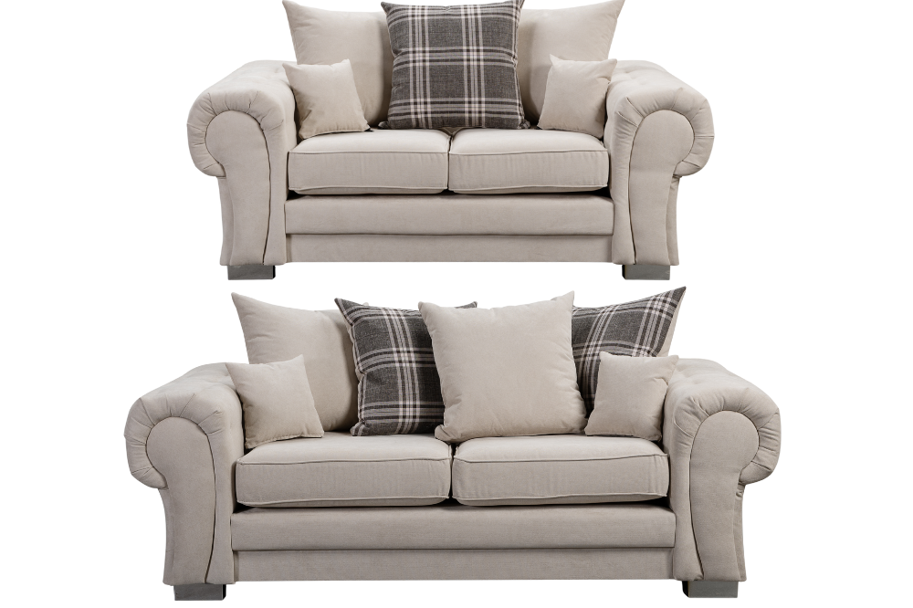 Verona Scatter Back Cream Fabric 3+2 Seater Sofa Set