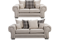 Verona Scatter Back Cream Fabric 3+2 Seater Sofa Set
